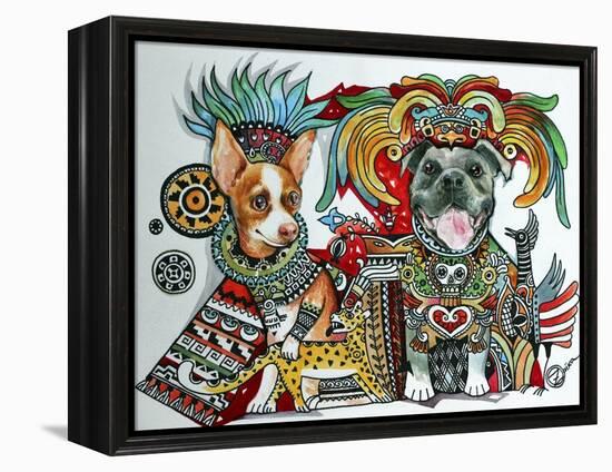 Chihuahua and Pitbull in Mexico-Oxana Zaika-Framed Premier Image Canvas