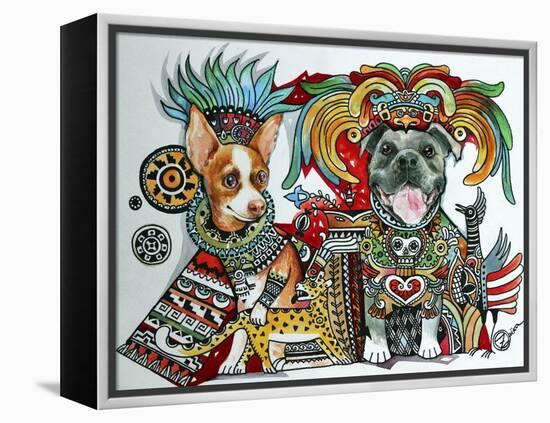 Chihuahua and Pitbull in Mexico-Oxana Zaika-Framed Premier Image Canvas