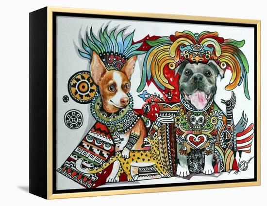 Chihuahua and Pitbull in Mexico-Oxana Zaika-Framed Premier Image Canvas