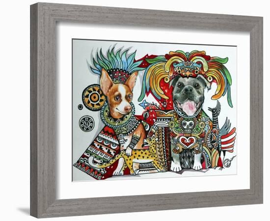 Chihuahua and Pitbull in Mexico-Oxana Zaika-Framed Giclee Print