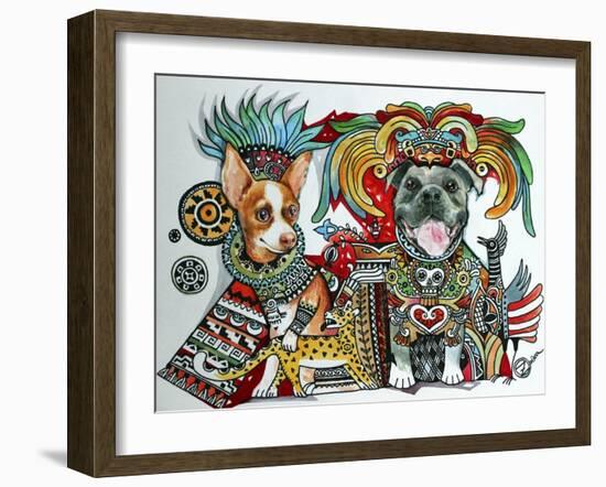 Chihuahua and Pitbull in Mexico-Oxana Zaika-Framed Giclee Print