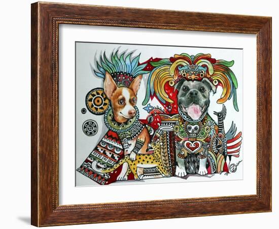 Chihuahua and Pitbull in Mexico-Oxana Zaika-Framed Giclee Print