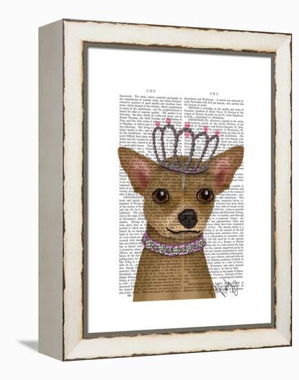 Chihuahua and Tiara-Fab Funky-Framed Stretched Canvas