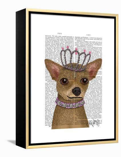 Chihuahua and Tiara-Fab Funky-Framed Stretched Canvas