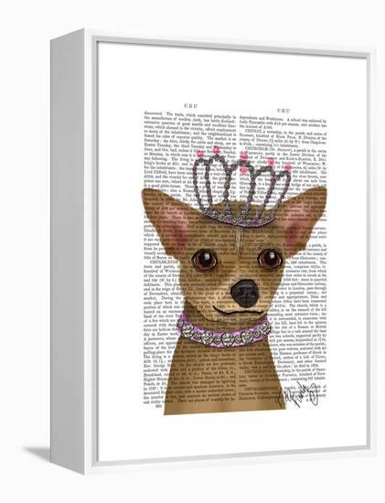 Chihuahua and Tiara-Fab Funky-Framed Stretched Canvas