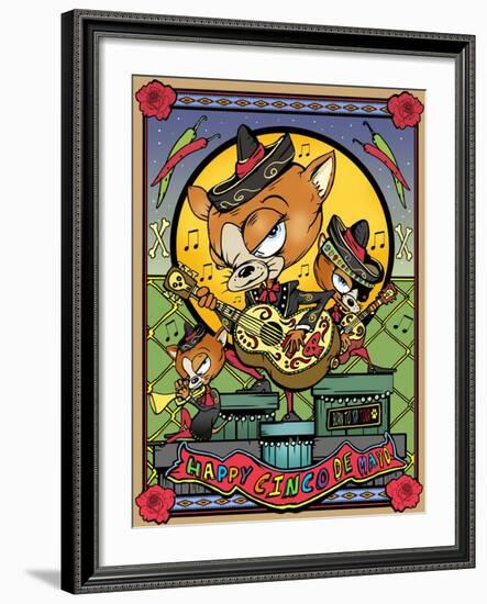 Chihuahua Banditos-Old Red Truck-Framed Giclee Print