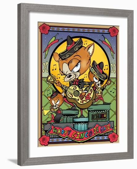Chihuahua Banditos-Old Red Truck-Framed Giclee Print