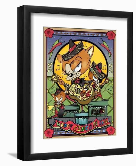 Chihuahua Banditos-Old Red Truck-Framed Giclee Print