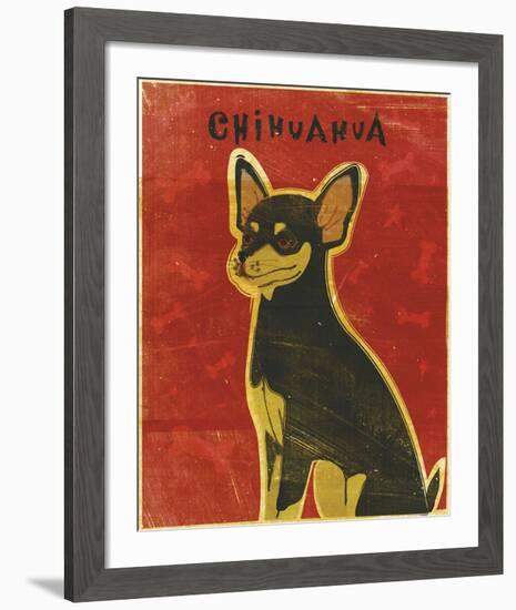 Chihuahua (black and tan)-John W^ Golden-Framed Art Print