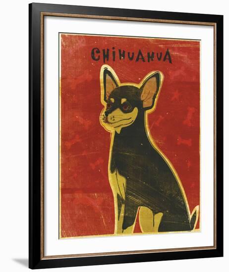 Chihuahua (black and tan)-John W^ Golden-Framed Art Print