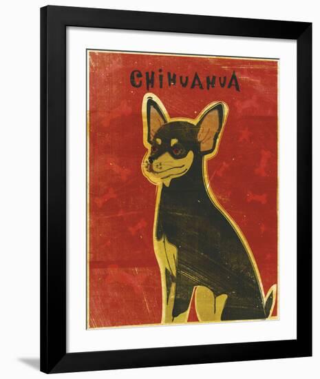 Chihuahua (black and tan)-John W^ Golden-Framed Art Print