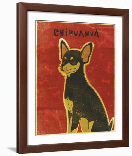 Chihuahua (black and tan)-John W^ Golden-Framed Art Print