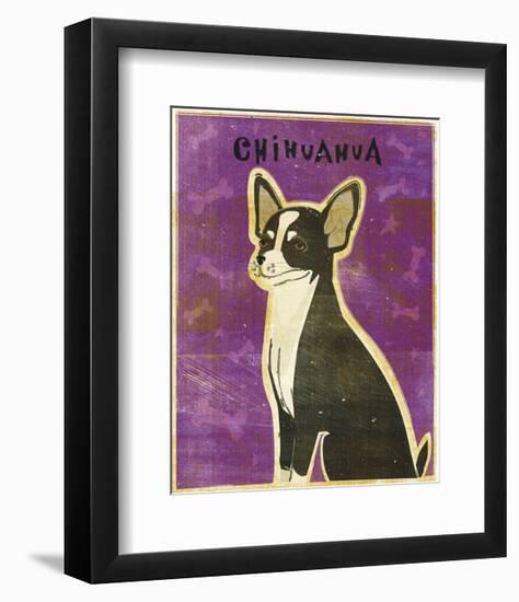 Chihuahua (black and white)-John W^ Golden-Framed Art Print