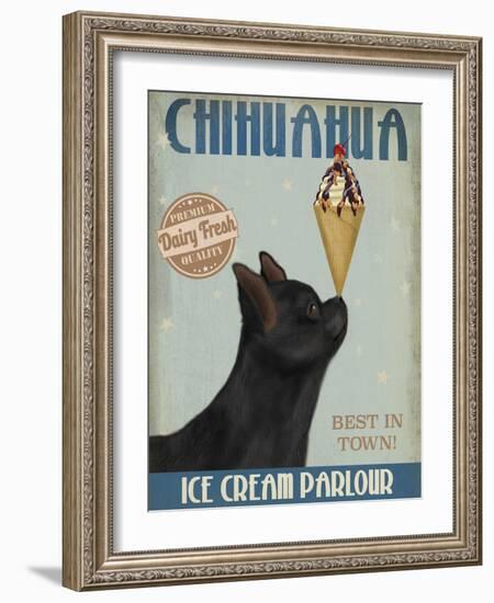 Chihuahua, Black, Ice Cream-Fab Funky-Framed Art Print
