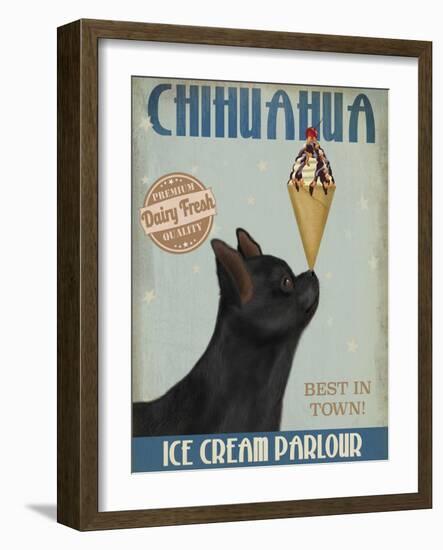 Chihuahua, Black, Ice Cream-Fab Funky-Framed Art Print