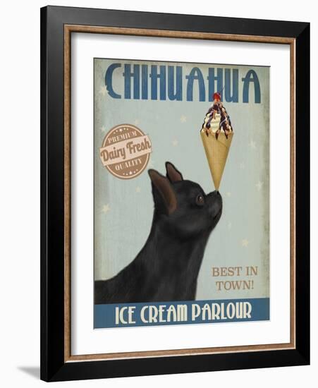 Chihuahua, Black, Ice Cream-Fab Funky-Framed Art Print