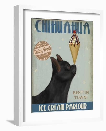 Chihuahua, Black, Ice Cream-Fab Funky-Framed Art Print