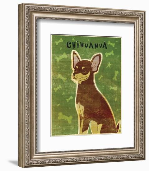 Chihuahua (chocolate and tan)-John W^ Golden-Framed Art Print