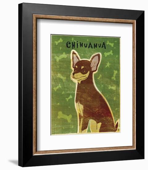 Chihuahua (chocolate and tan)-John W^ Golden-Framed Art Print