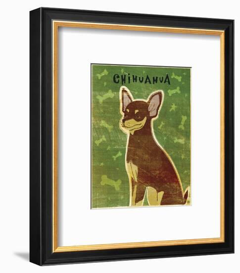 Chihuahua (chocolate and tan)-John W^ Golden-Framed Art Print