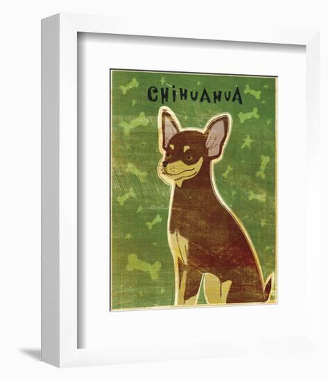 Chihuahua (chocolate and tan)-John W^ Golden-Framed Art Print