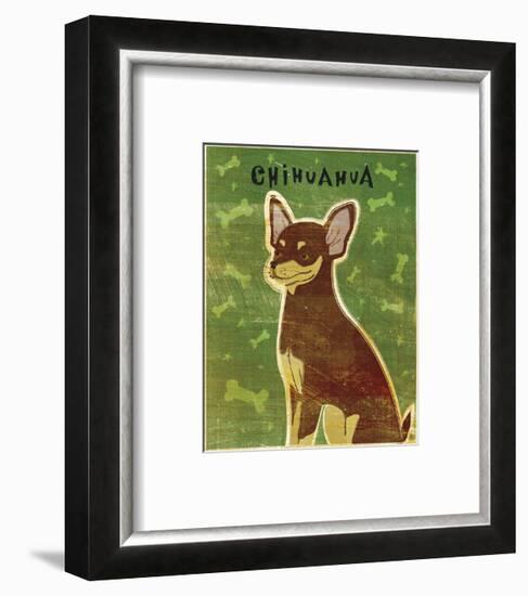 Chihuahua (chocolate and tan)-John W^ Golden-Framed Art Print