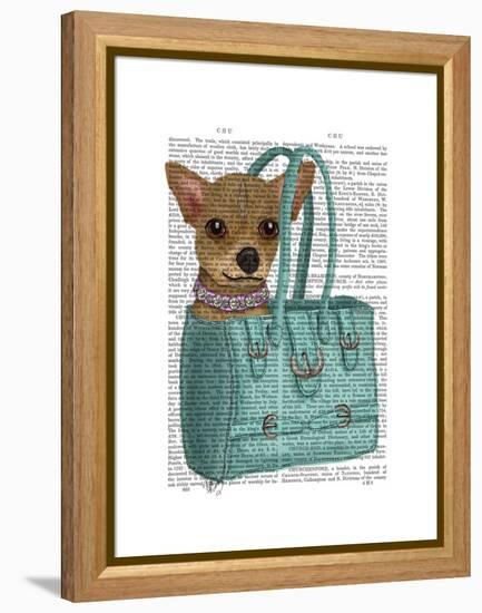 Chihuahua in Bag-Fab Funky-Framed Stretched Canvas