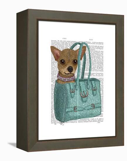 Chihuahua in Bag-Fab Funky-Framed Stretched Canvas