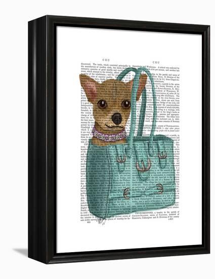 Chihuahua in Bag-Fab Funky-Framed Stretched Canvas