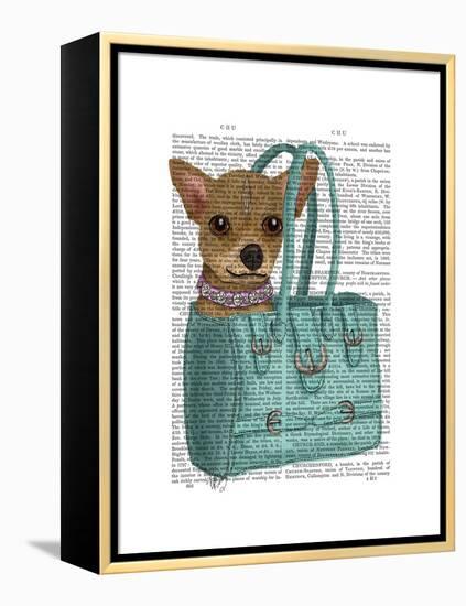 Chihuahua in Bag-Fab Funky-Framed Stretched Canvas