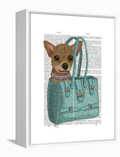 Chihuahua in Bag-Fab Funky-Framed Stretched Canvas