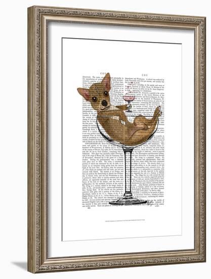 Chihuahua in Cocktail Glass-Fab Funky-Framed Art Print