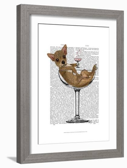 Chihuahua in Cocktail Glass-Fab Funky-Framed Art Print