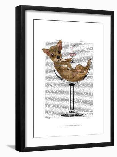 Chihuahua in Cocktail Glass-Fab Funky-Framed Art Print