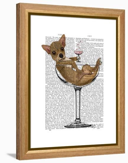 Chihuahua in Cocktail Glass-Fab Funky-Framed Stretched Canvas