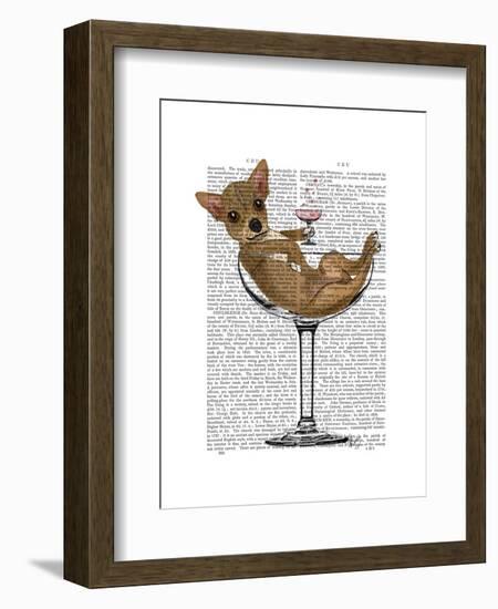 Chihuahua in Cocktail Glass-Fab Funky-Framed Art Print