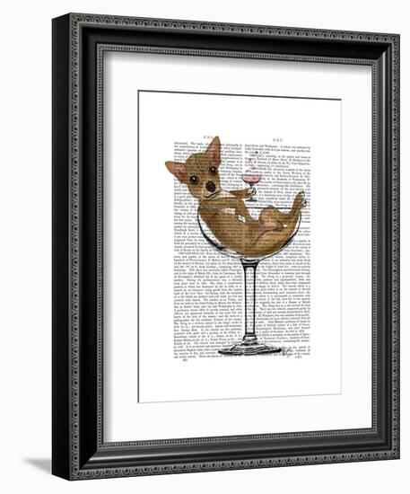 Chihuahua in Cocktail Glass-Fab Funky-Framed Art Print