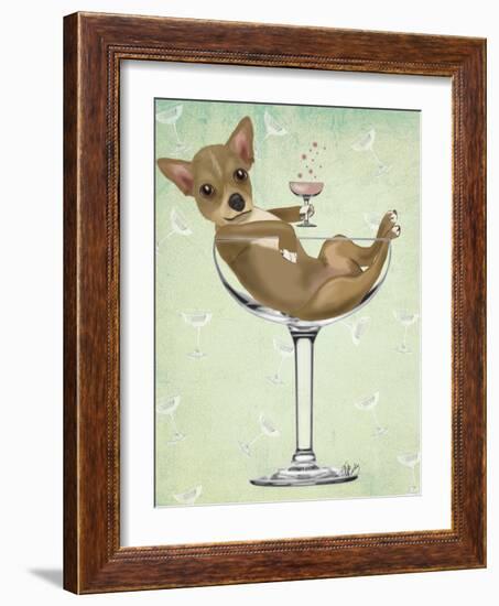 Chihuahua in Cocktail Glass-Fab Funky-Framed Art Print
