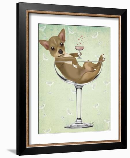 Chihuahua in Cocktail Glass-Fab Funky-Framed Art Print