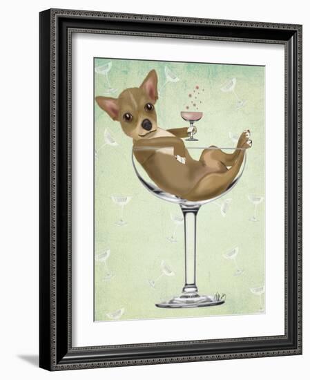 Chihuahua in Cocktail Glass-Fab Funky-Framed Art Print