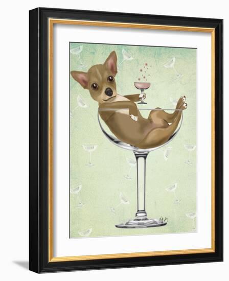 Chihuahua in Cocktail Glass-Fab Funky-Framed Art Print