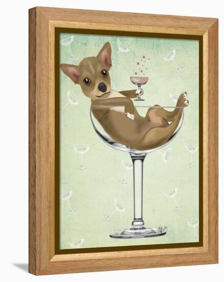 Chihuahua in Cocktail Glass-Fab Funky-Framed Stretched Canvas