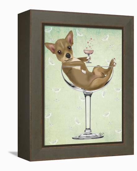 Chihuahua in Cocktail Glass-Fab Funky-Framed Stretched Canvas