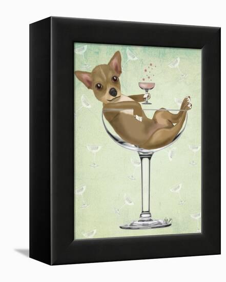 Chihuahua in Cocktail Glass-Fab Funky-Framed Stretched Canvas