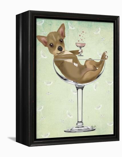 Chihuahua in Cocktail Glass-Fab Funky-Framed Stretched Canvas