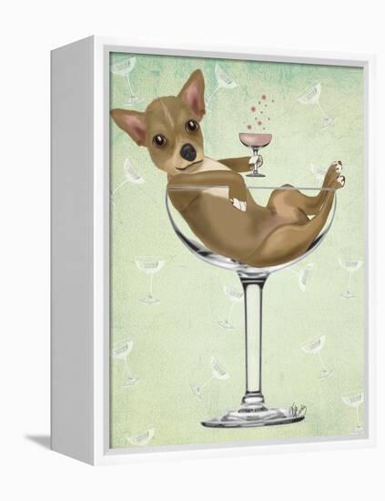 Chihuahua in Cocktail Glass-Fab Funky-Framed Stretched Canvas