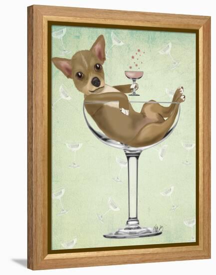 Chihuahua in Cocktail Glass-Fab Funky-Framed Stretched Canvas