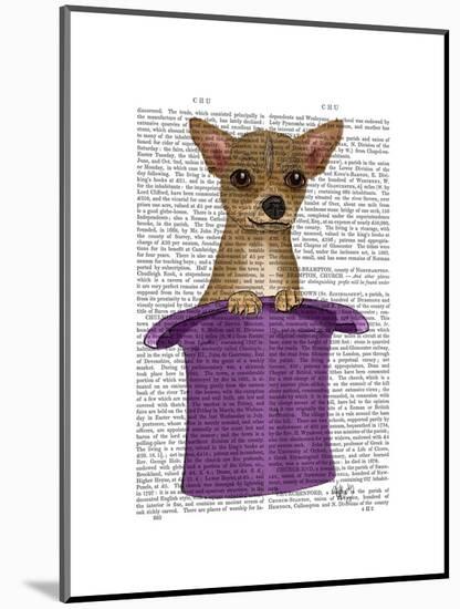 Chihuahua in Top Hat-Fab Funky-Mounted Art Print