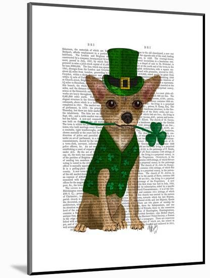 Chihuahua Leprechaun-Fab Funky-Mounted Art Print