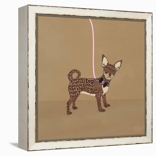 Chihuahua on Beige-Dominique Vari-Framed Stretched Canvas